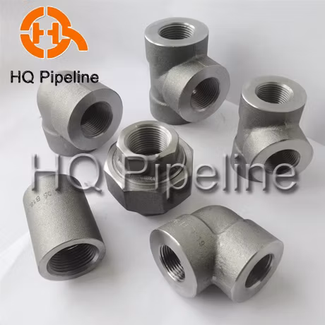 ANSI ASME B16.11 Carbon Steel SA/A105 Stainless Steel SS304 SS316 2000#/3000lbs/6000lbs NPT Threaded Thread/Socket Weld/Welding Forged Pipe Fittings