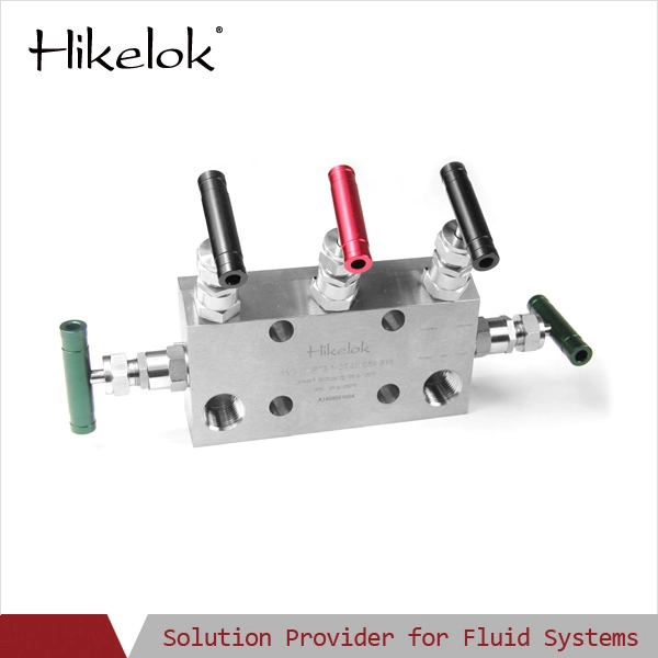 Hikelok Stainless Steel 6000 Psi 1/2 1/4 Fnpt 5- Valve Instrumentation Manifold